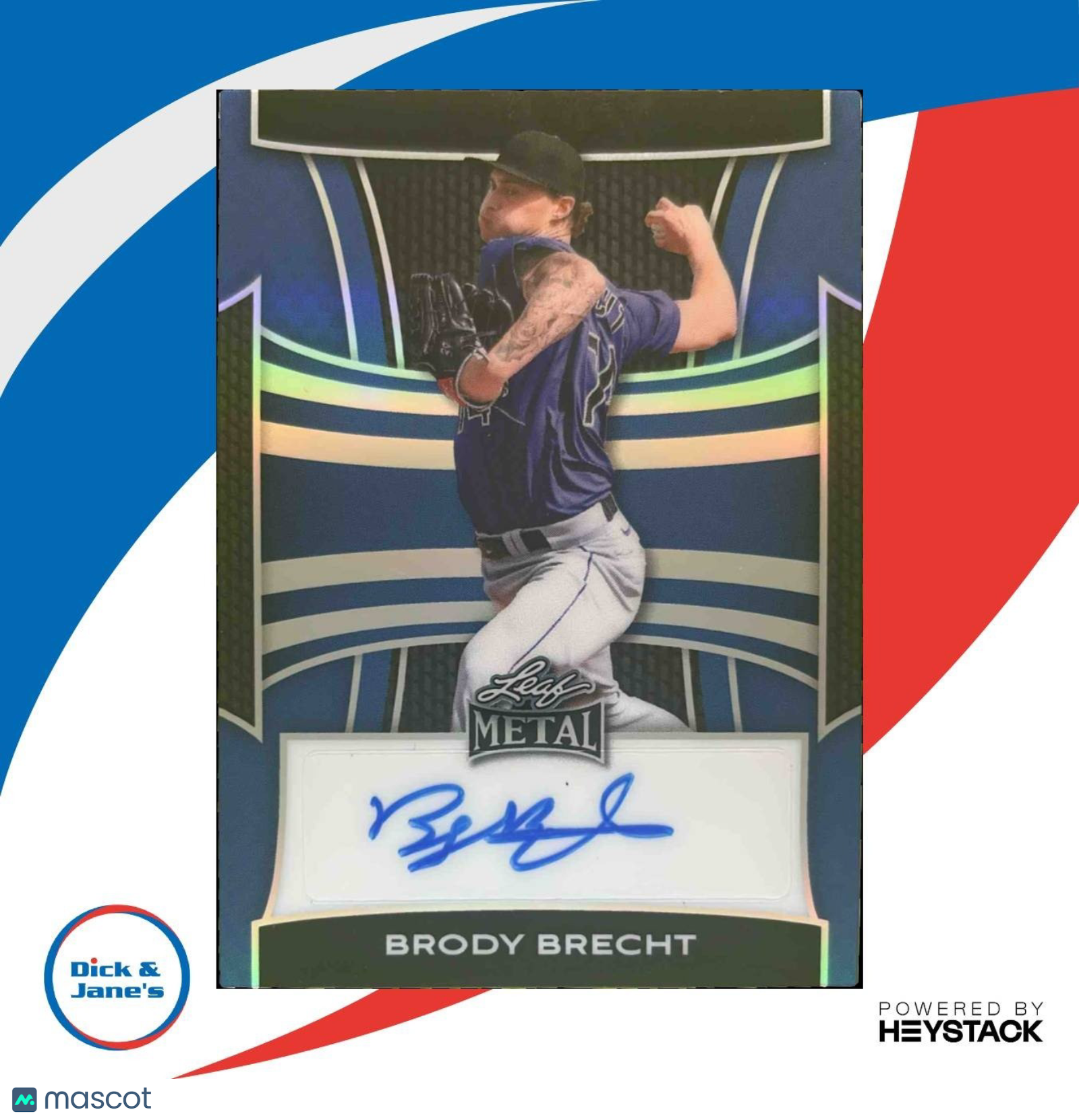 2025 Leaf Metal Brody Brecht Auto Prismatic Blue 20/25 #BA-BB1