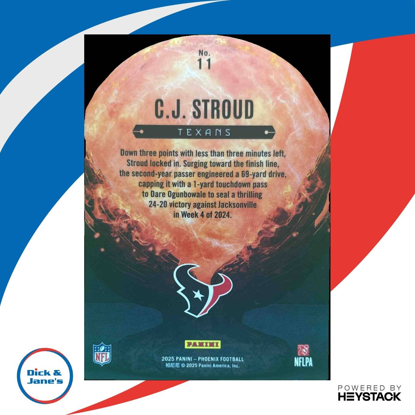2025 Panini Phoenix C.J. Stroud Resurgent Snow Globe #11 Houston Texans