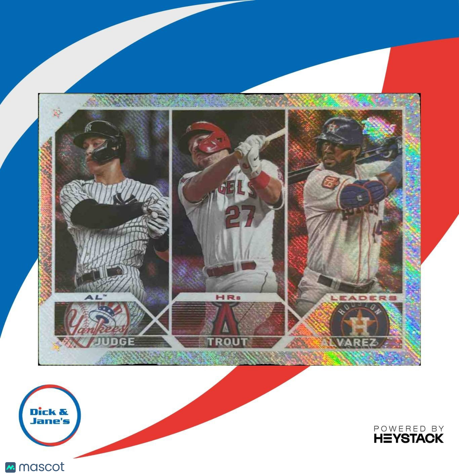 2023 Topps AL HRs Leaders (Aaron Judge Mike Trout Yordan Alvarez) /608