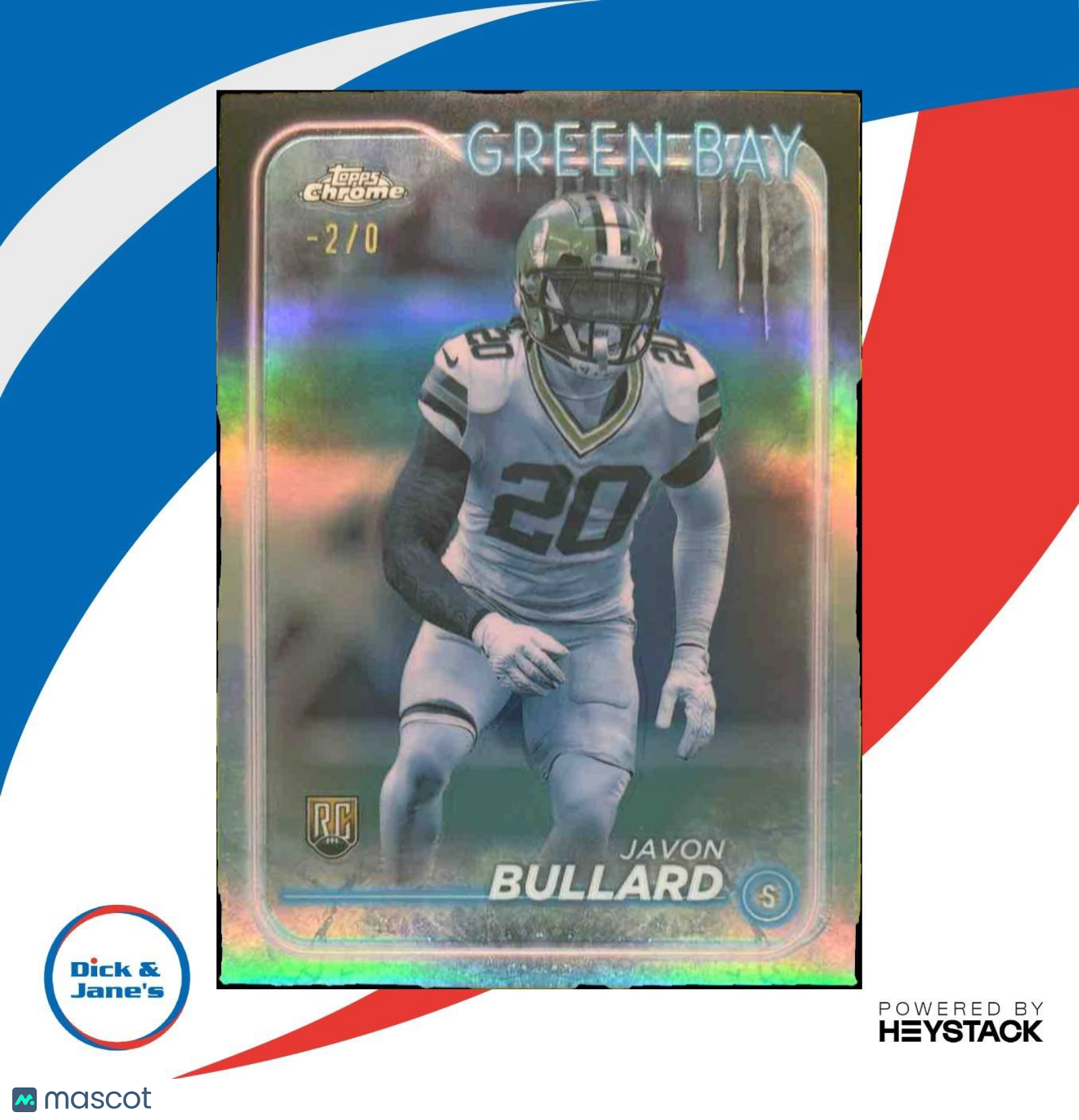 2024 Topps Chrome Javon Bullard Black Geometric -2/0 Refractor #284 RC Packers