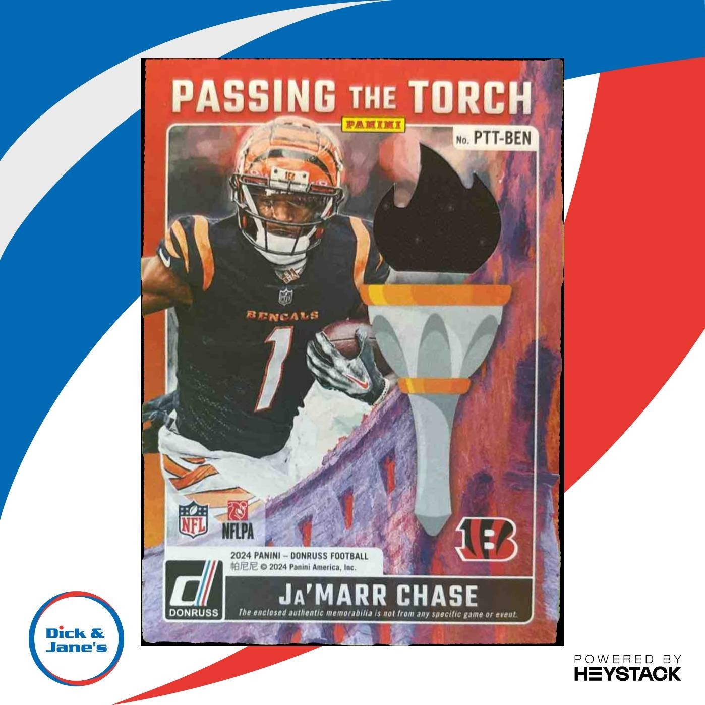 2024 Donruss Chad Johnson Ja'Marr Chase Passing the Torch Jerseys /199 Bengals