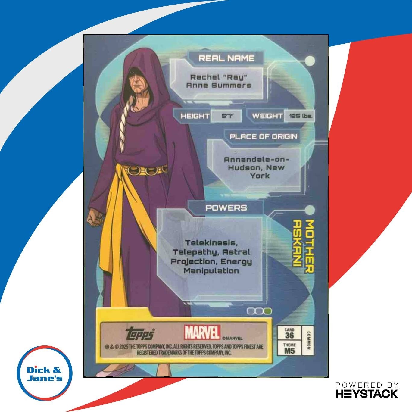 2025 Topps Finest X-Men '97 Mother Askani Laser Refractor /199 #36