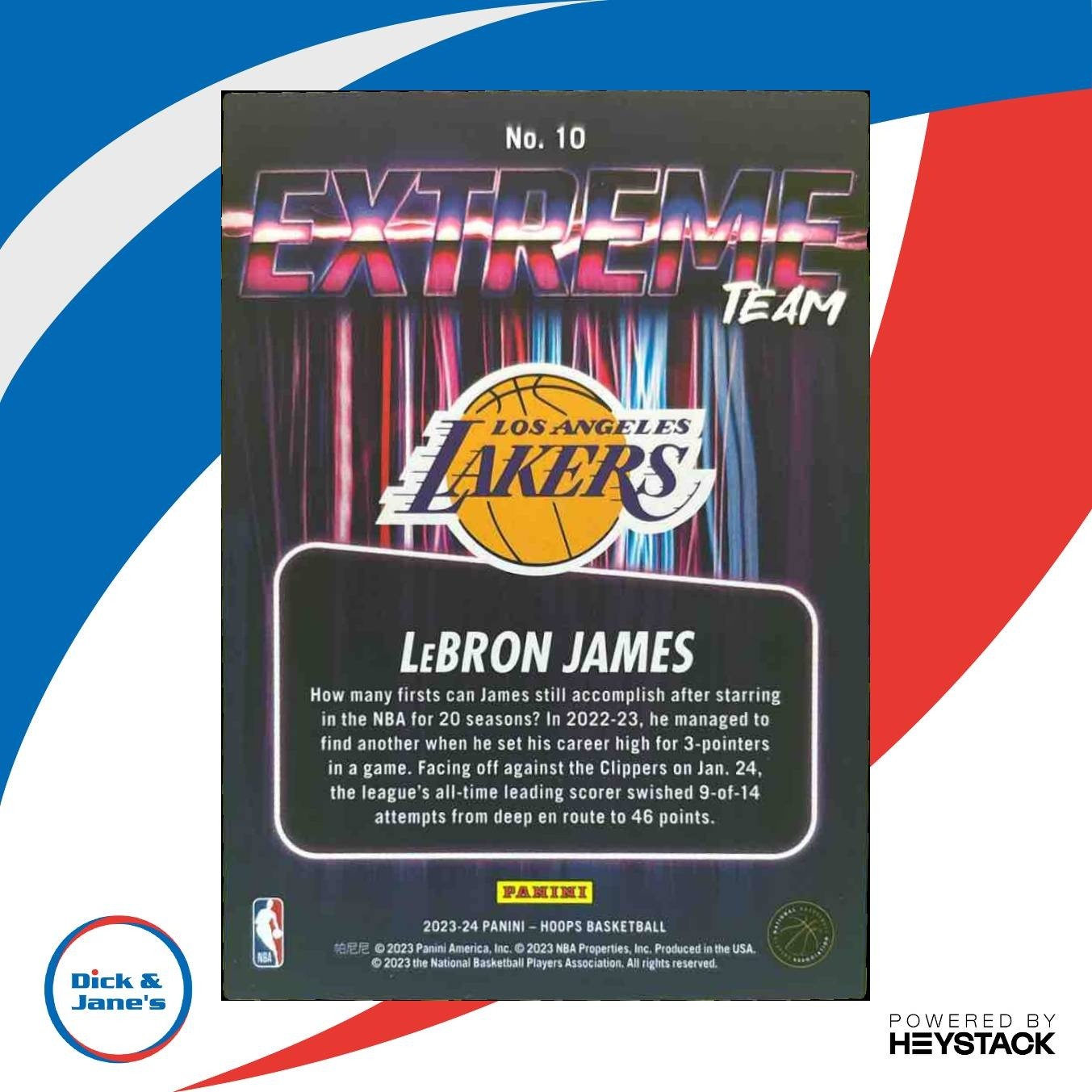 2023-24 Panini Hoops LeBron James Extreme Team #10 Los Angeles Lakers