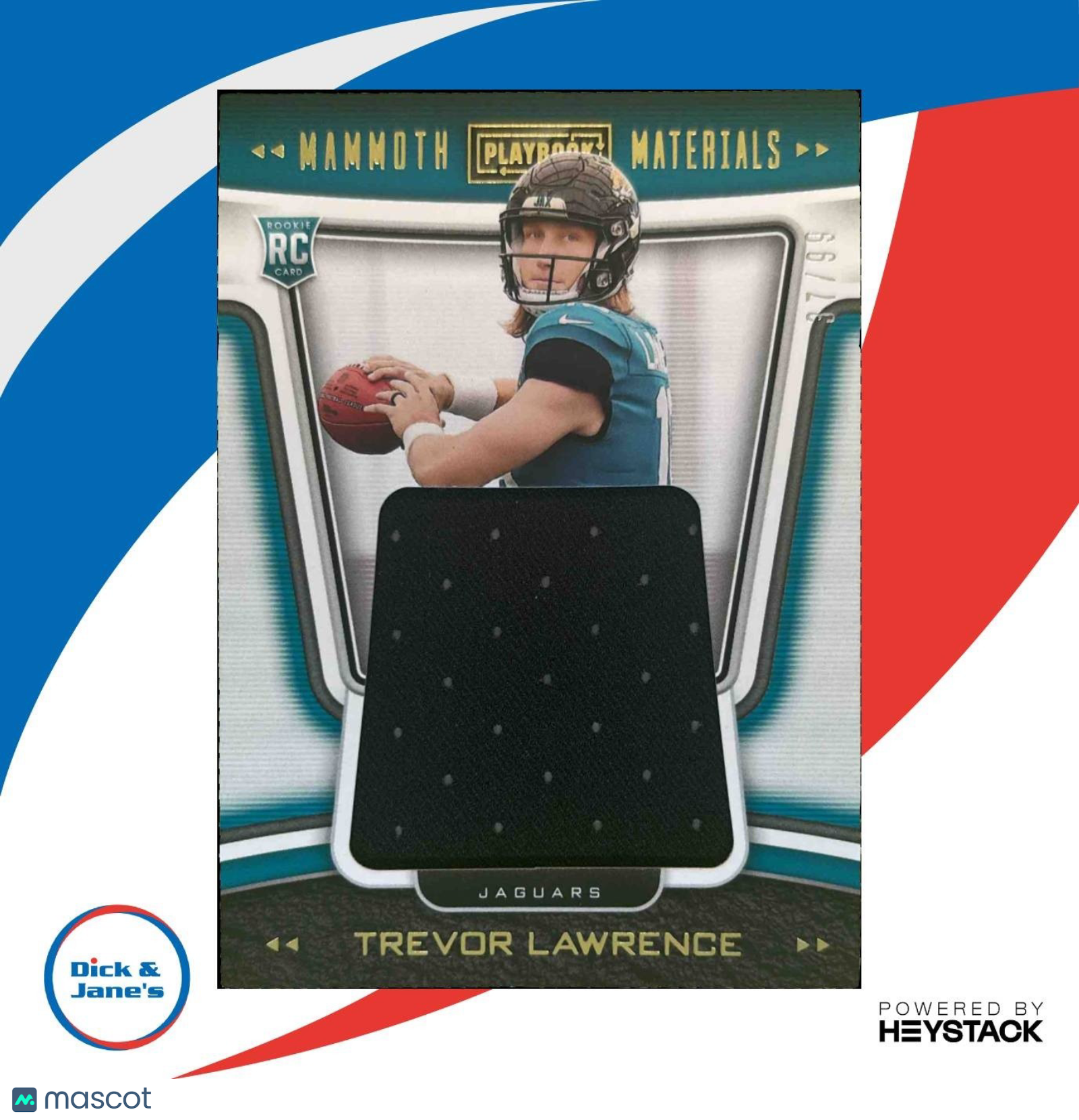 2021 Panini Playbook Trevor Lawrence Mammoth Material /99 RC Jaguars