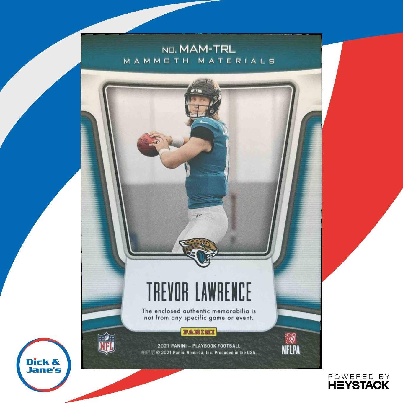 2021 Panini Playbook Trevor Lawrence Mammoth Material /99 RC Jaguars