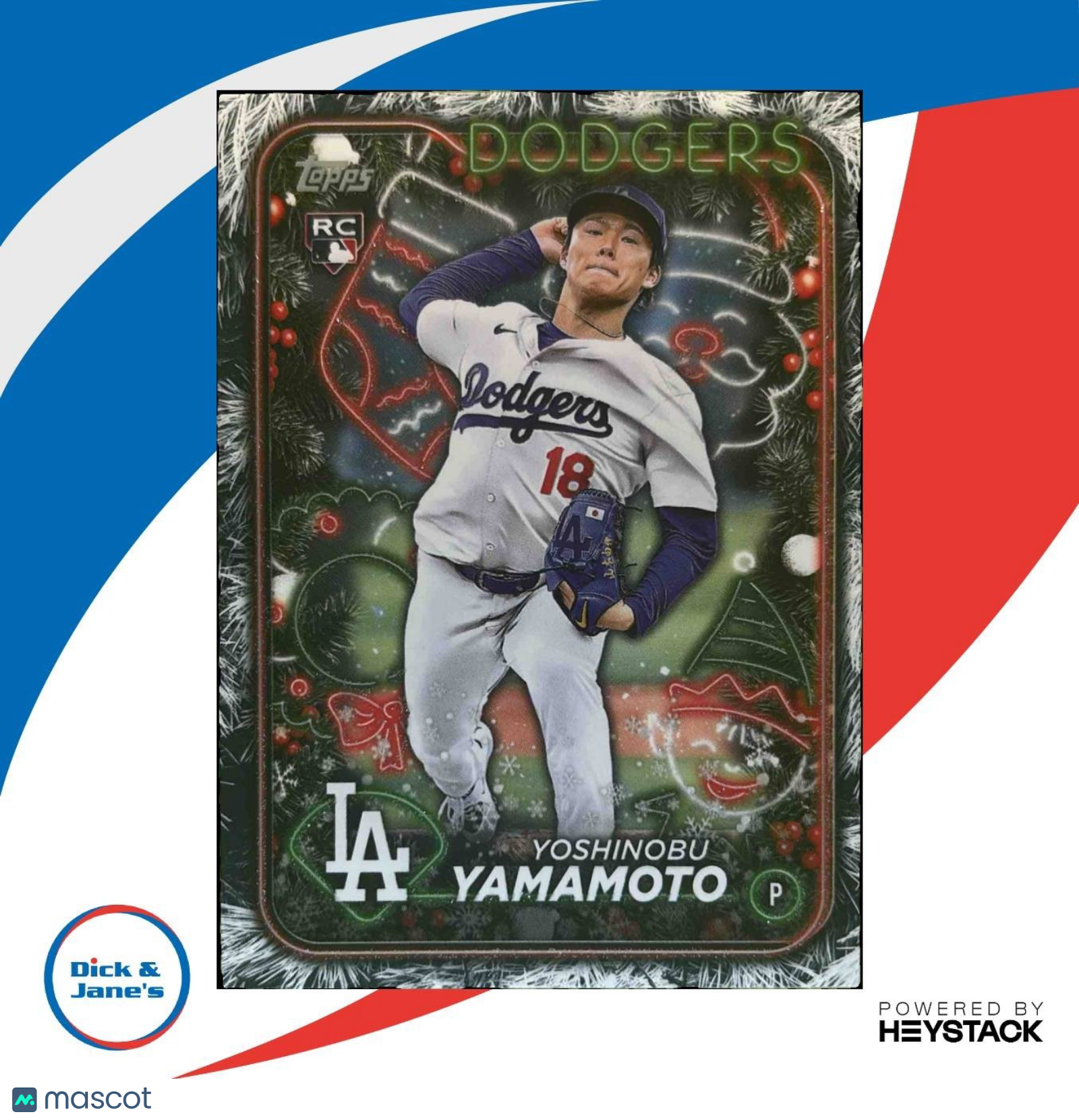 2024 Topps Holiday Yoshinobu Yamamoto Tree #H88 RC Los Angeles Dodgers