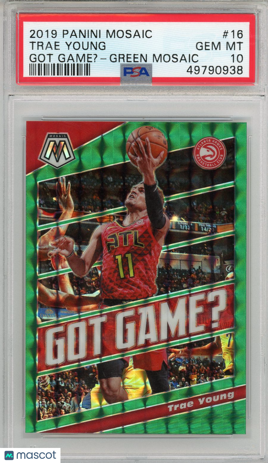 2019 Panini Mosaic Got Game? Trae Young Green #16 PSA 10 GEM MINT Atlanta Hawks