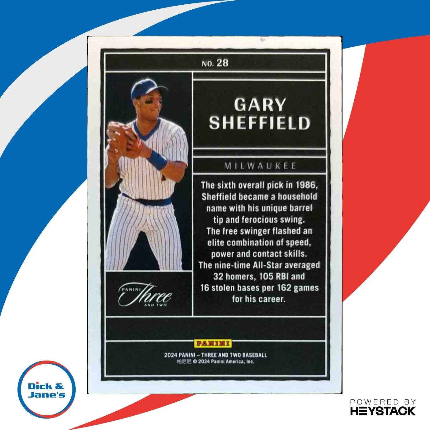 2024 Panini Three and Two Gary Sheffield Draft Class /3 #Brewers
