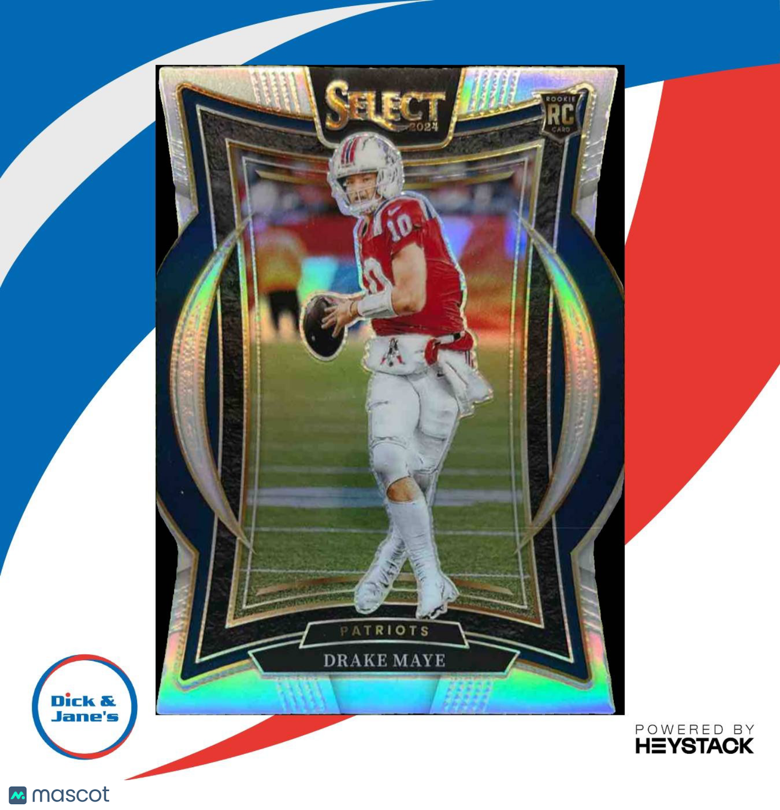 2024 Panini Select Drake Maye Concourse Silver Prizm #27 RC New England Patriots