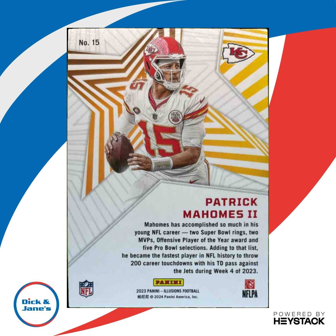 2023 Panini Illusions Patrick Mahomes II Shining Stars #15 Kansas City Chiefs
