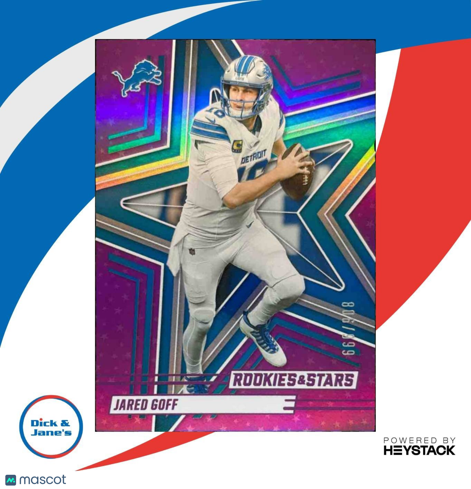 2025 Panini Rookies & Stars Jared Goff Purple 806/999 #67 Detroit Lions