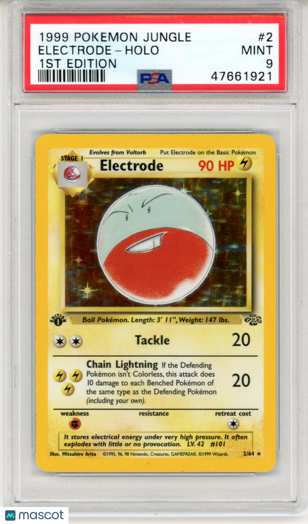 1999 Pokemon Jungle Electrode #2 1st Edition PSA 9