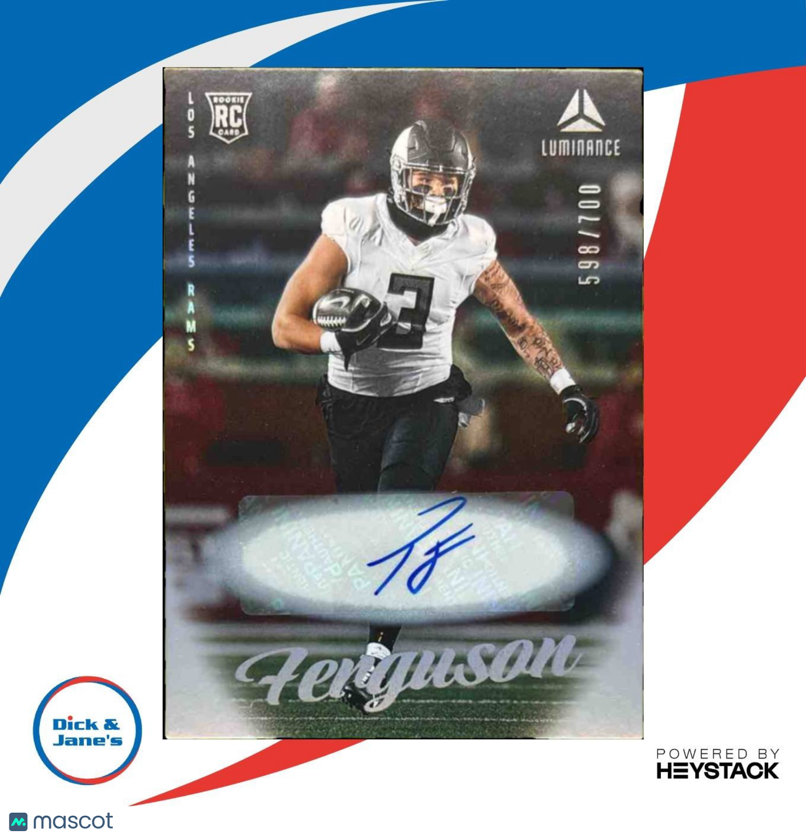 2025 Panini Luminance Terrance Ferguson Auto /700 #144 RC Los Angeles Rams