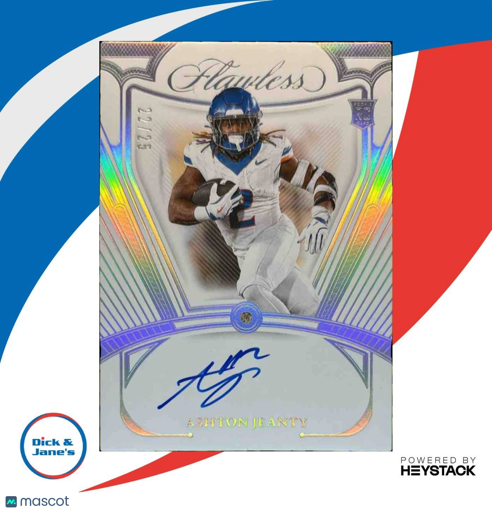 2025 Flawless Collegiate Ashton Jeanty Diamond Auto /25 Broncos