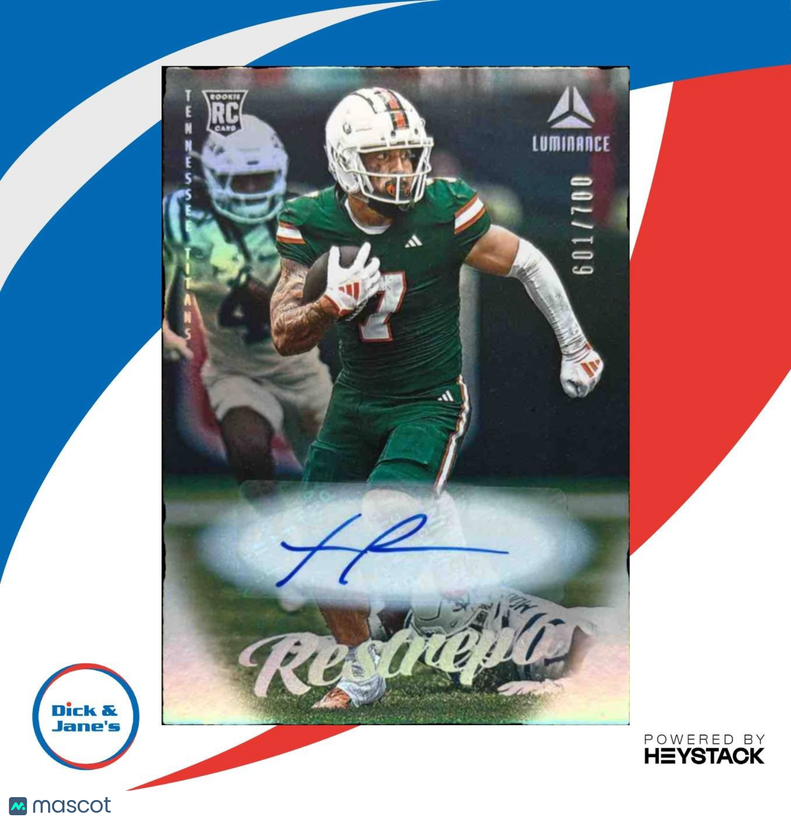 2025 Panini Luminance Xavier Restrepo Auto /700 #125 RC Tennessee Titans