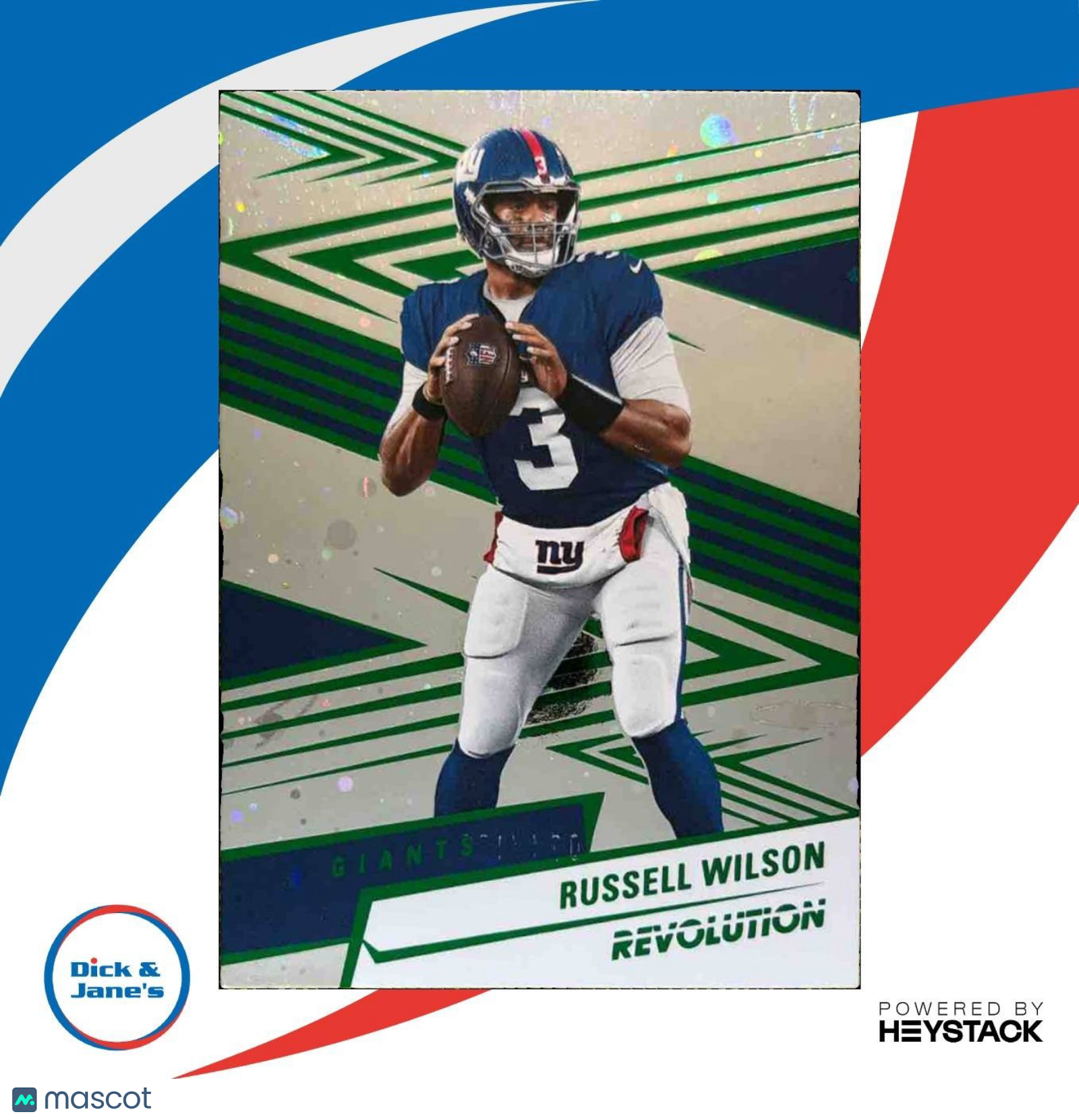 2025 Panini Revolution Russell Wilson Green Cosmo 35/199 #114 New York Giants