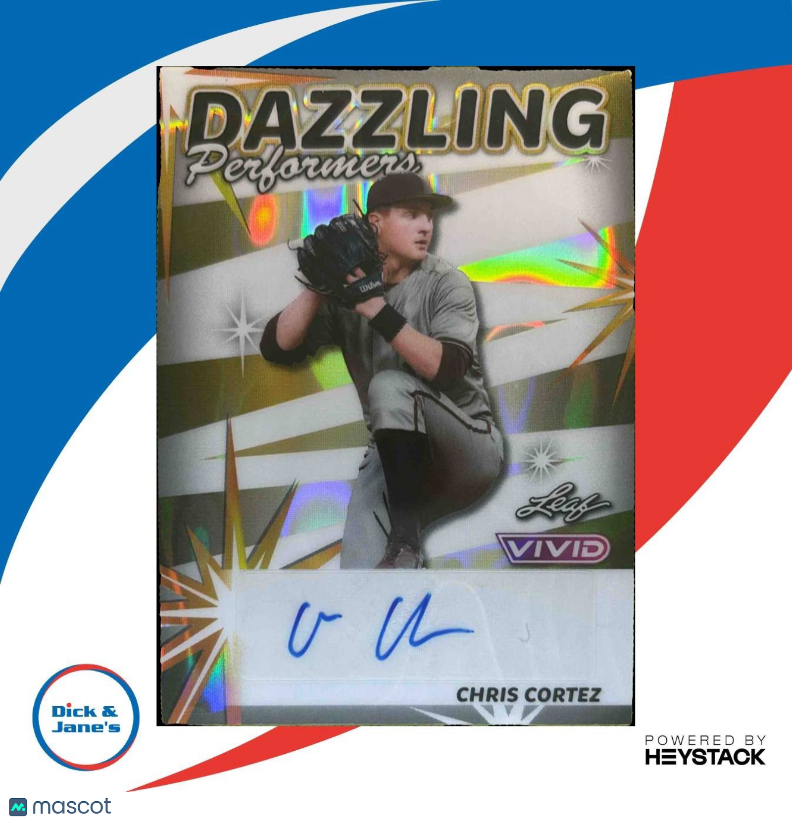 2024 Leaf Vivid Chris Cortez Auto Crystal White 3/6 #BA-CC4 XRC