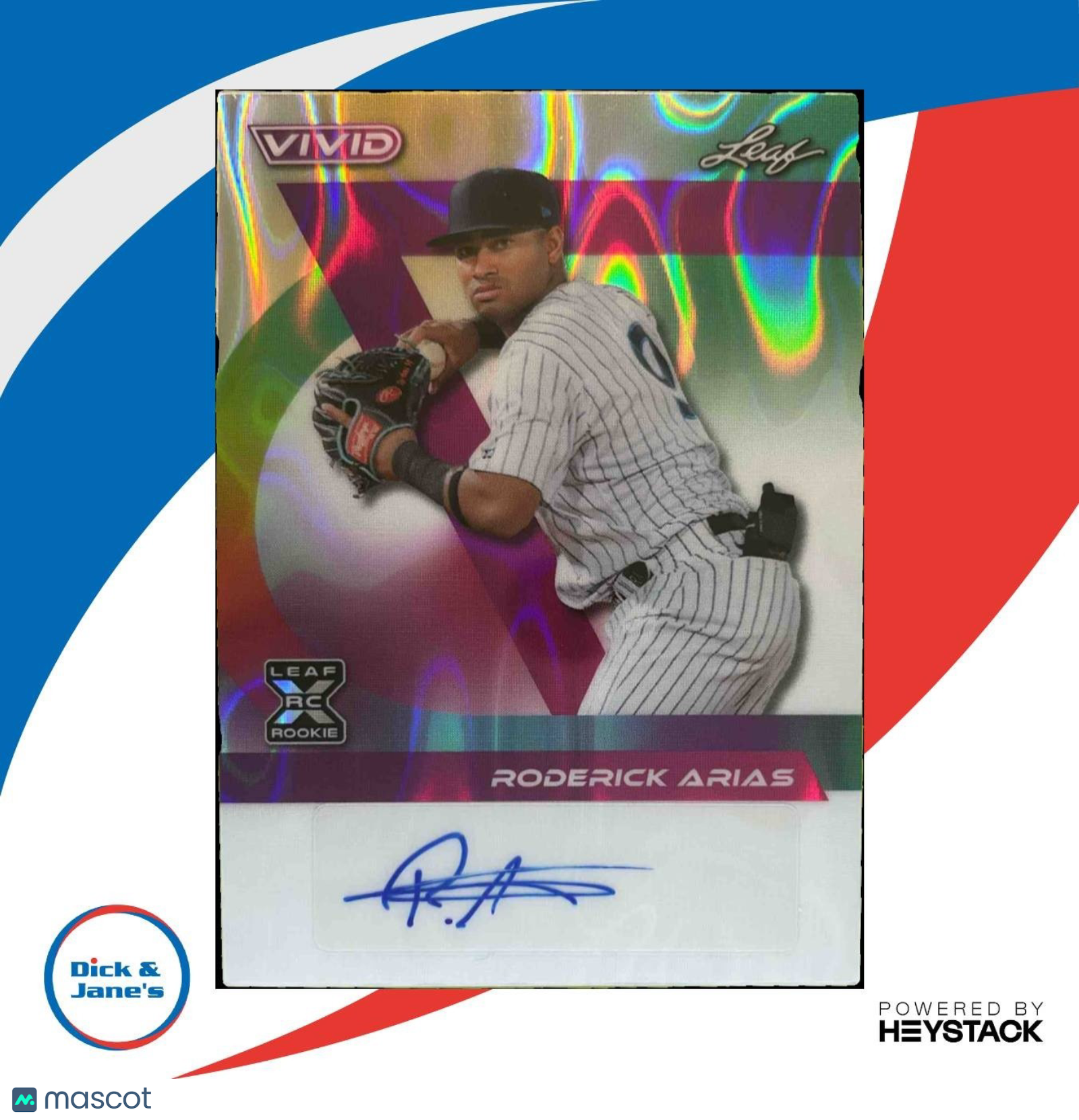 2024 Leaf Vivid Roderick Arias Auto White 5/6 #BA-RA2 XRC