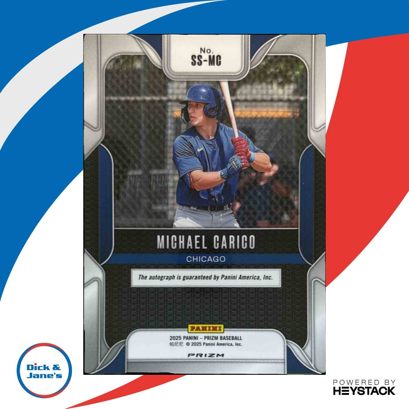 2025 Panini Prizm Michael Carico Sensational Signatures Green Auto Chicago Cubs