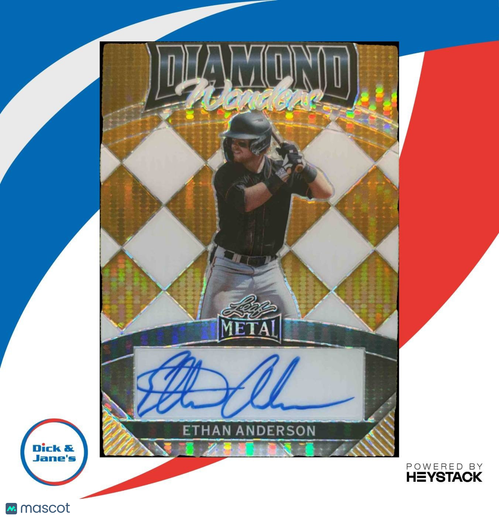 2024 Leaf Metal Ethan Anderson Diamond Wonders Gold 1/1 #DW-EA1 Auto