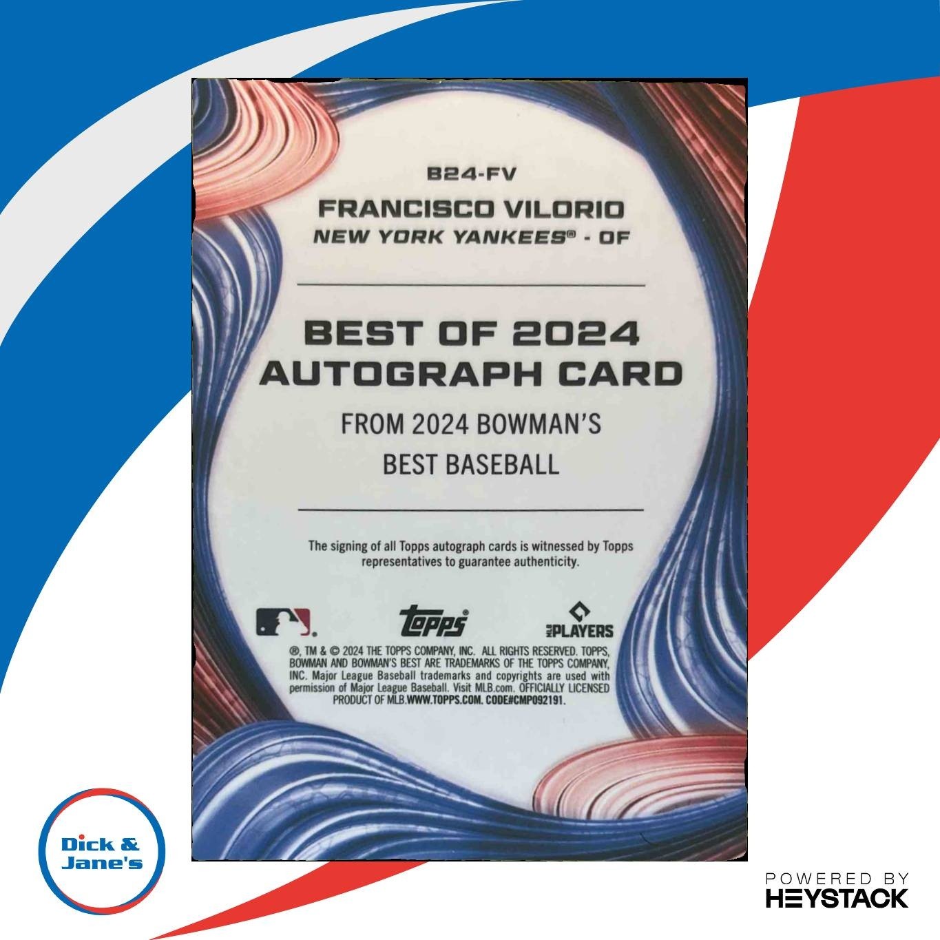 2024 Bowman's Best Francisco Vilorio Best of Auto #B24-FV New York Yankees
