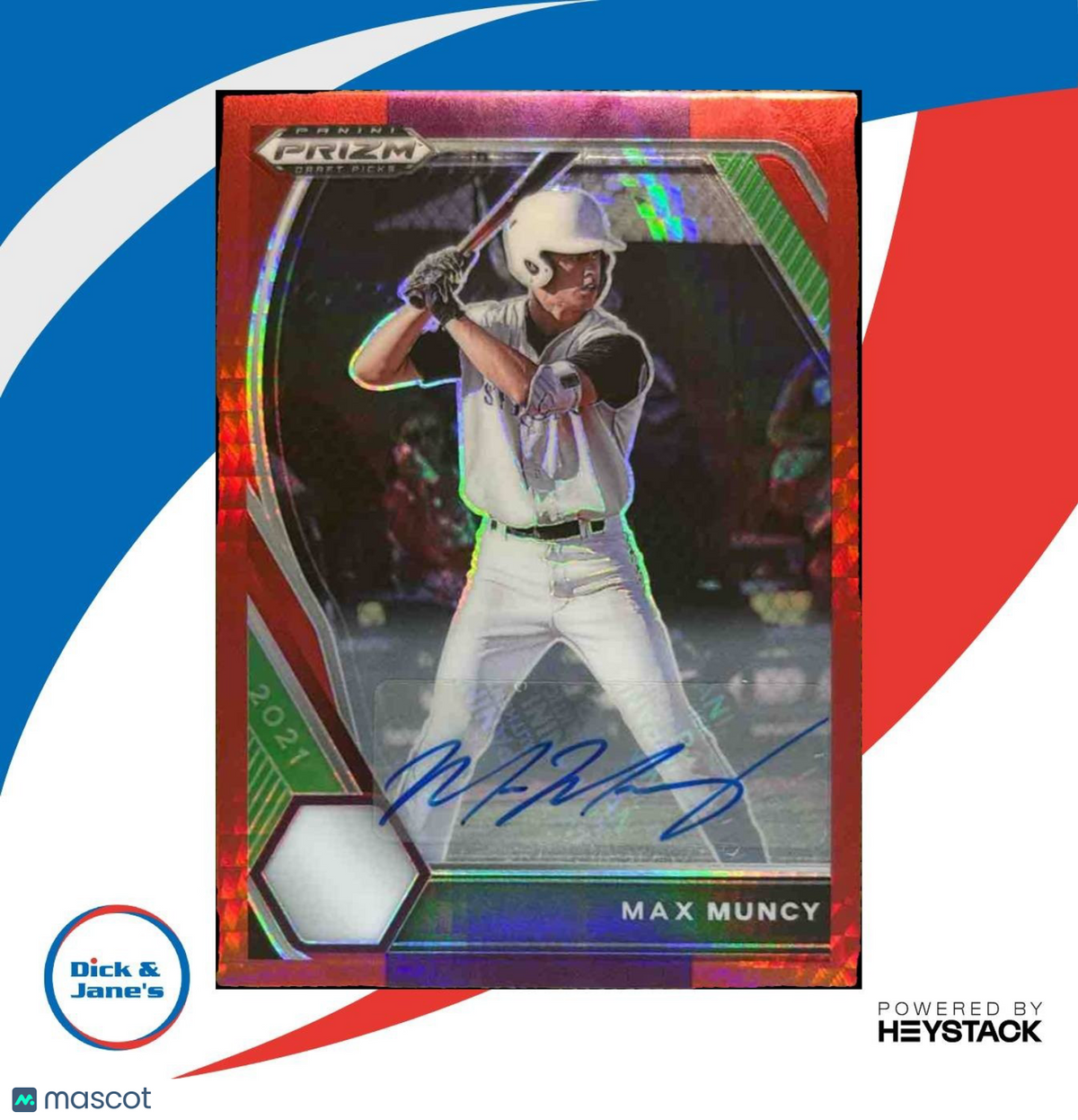 2021 Panini Prizm Draft Picks Max Muncy Auto Red #PDP25