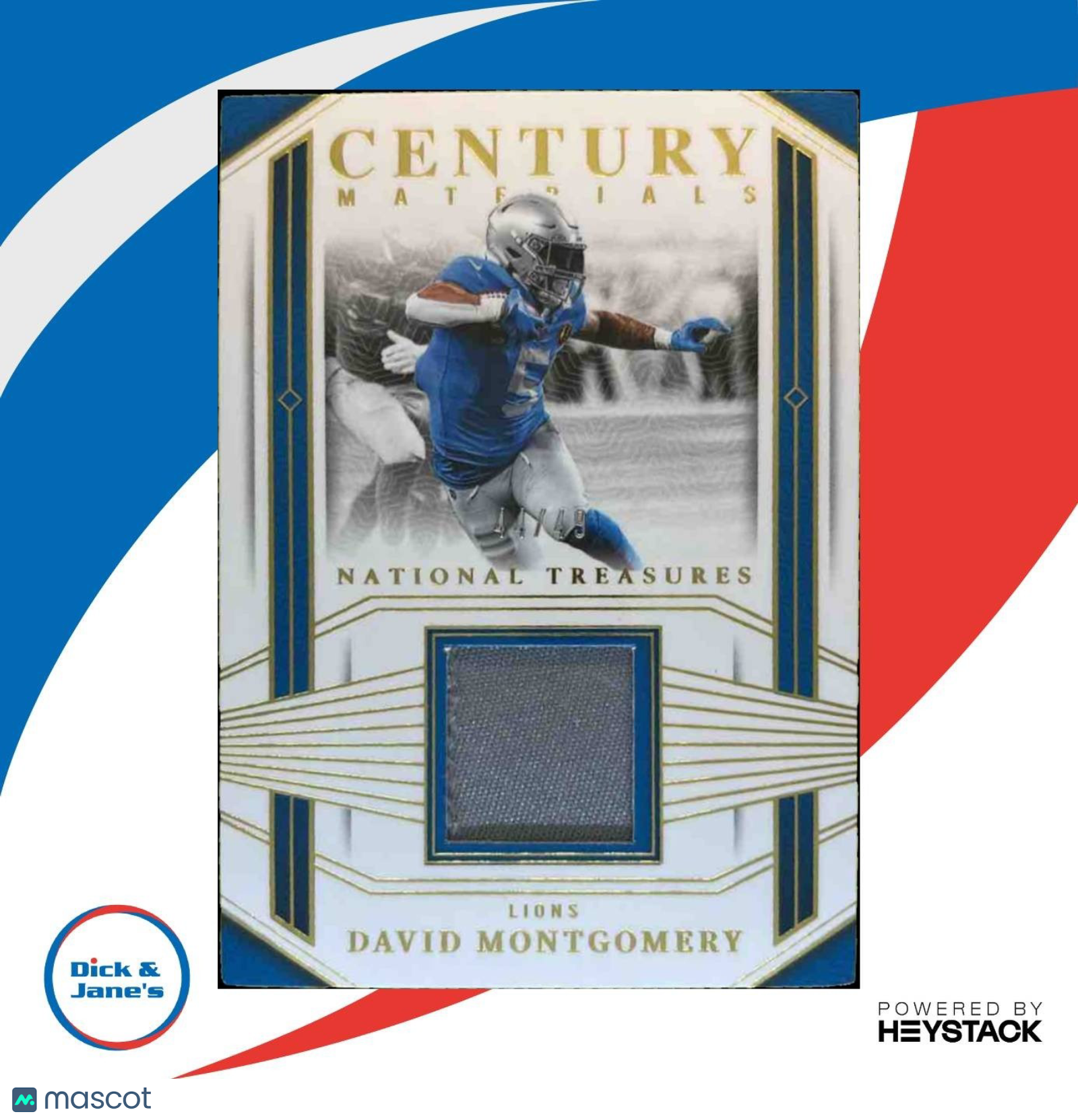 2023 National Treasures David Montgomery Century Materials /49 MEM Detroit Lions
