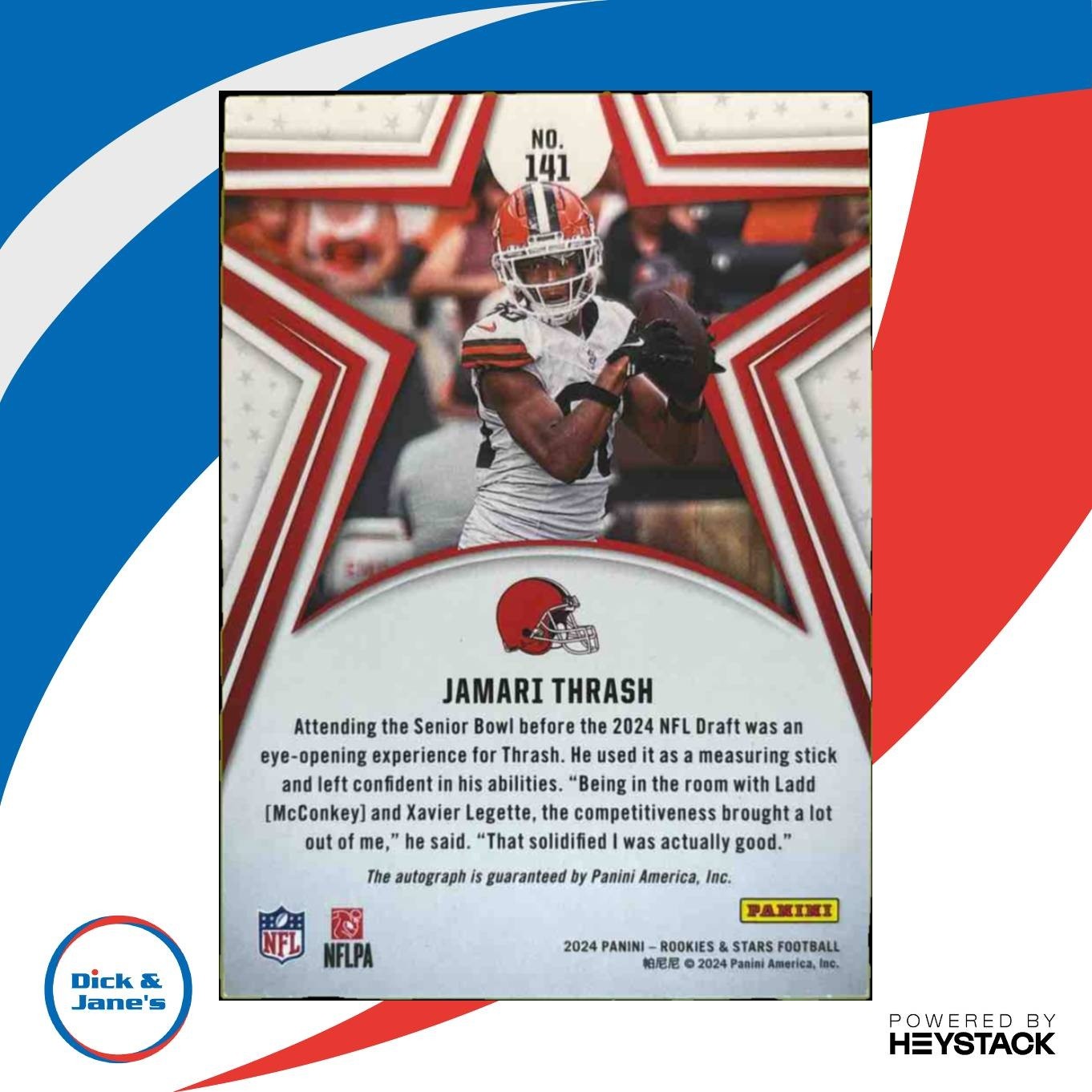 2024 Rookies & Stars Jamari Thrash Signatures Blue /99 RC Auto Cleveland Browns