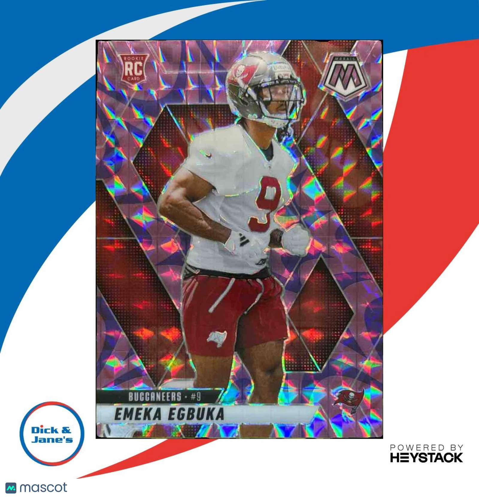 2025 Panini Mosaic Emeka Egbuka Rookies Camo Pink Prizm #376 RC Buccaneers