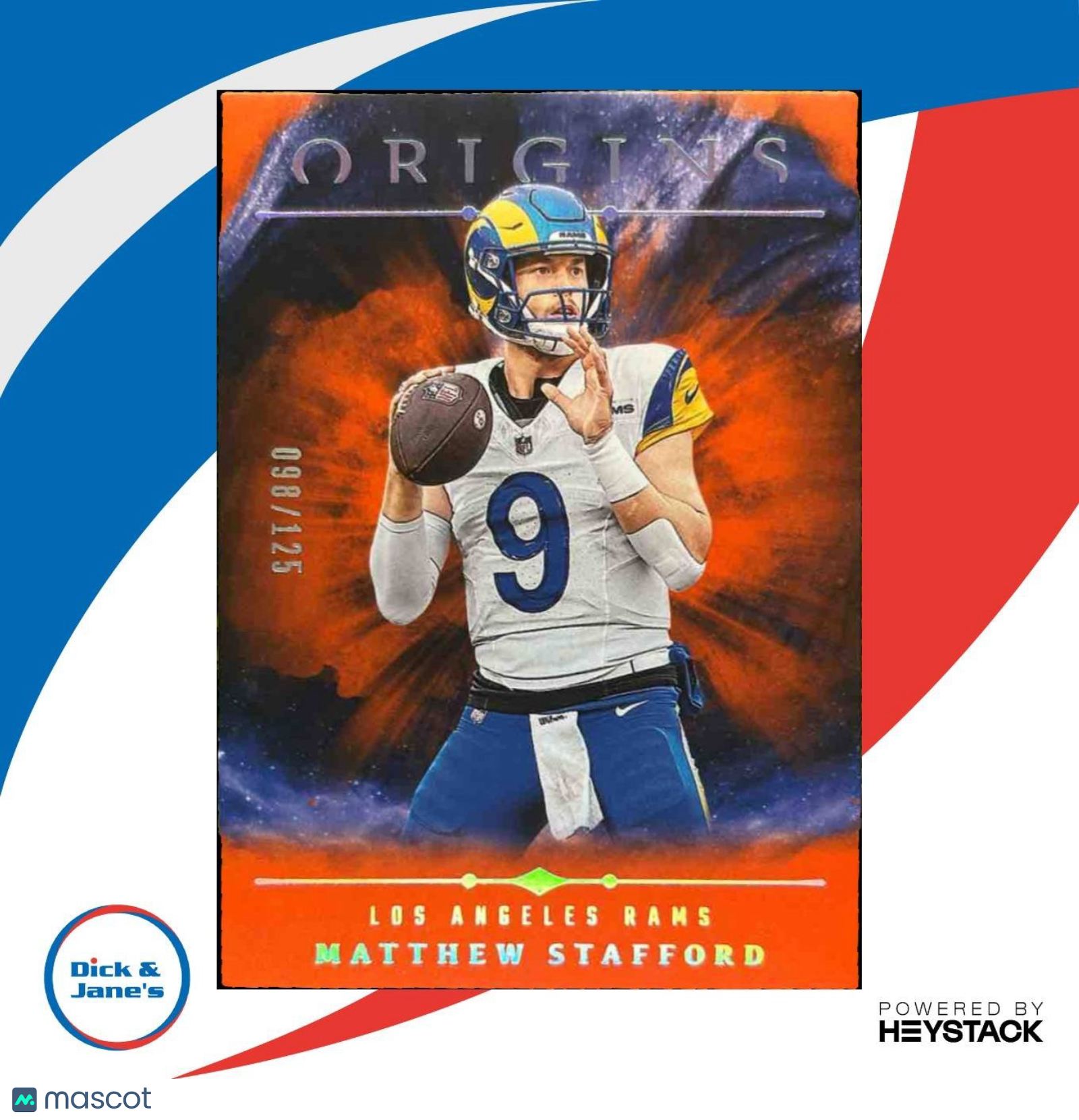 2024 Panini Origins Matthew Stafford Orange 98/125 #55 Los Angeles Rams