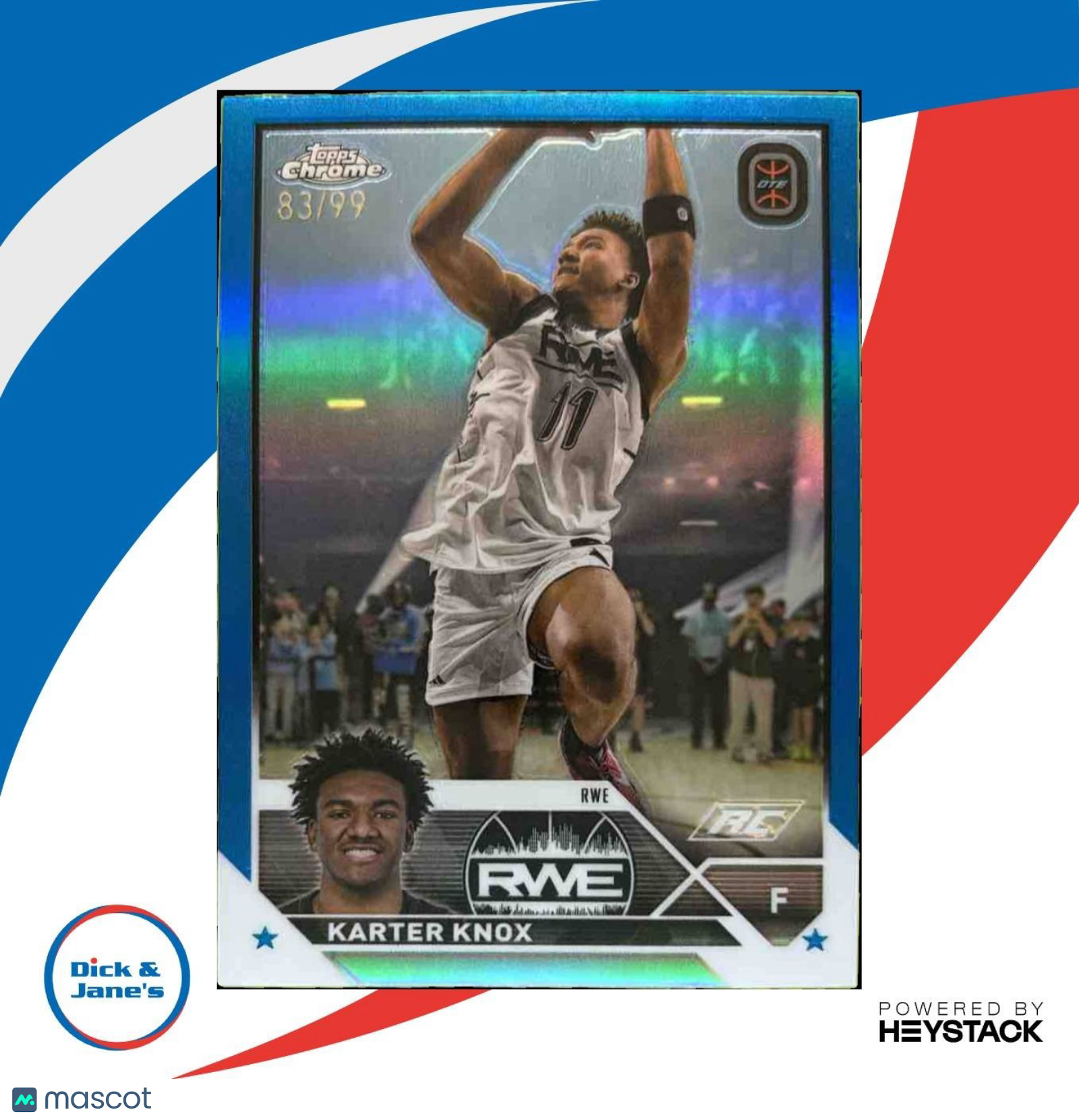 2023-24 Topps Chrome Overtime Elite Karter Knox Blue Refractor 83/99 #58