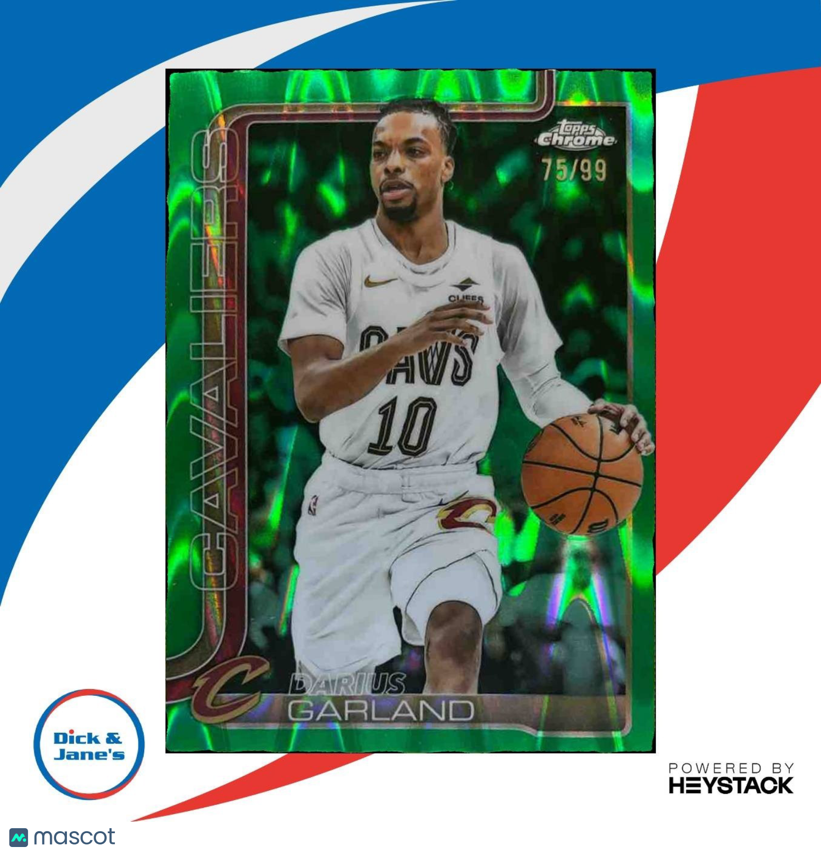 2025-26 Topps Chrome Darius Garland Green Raywave /99 #76 Cleveland Cavaliers