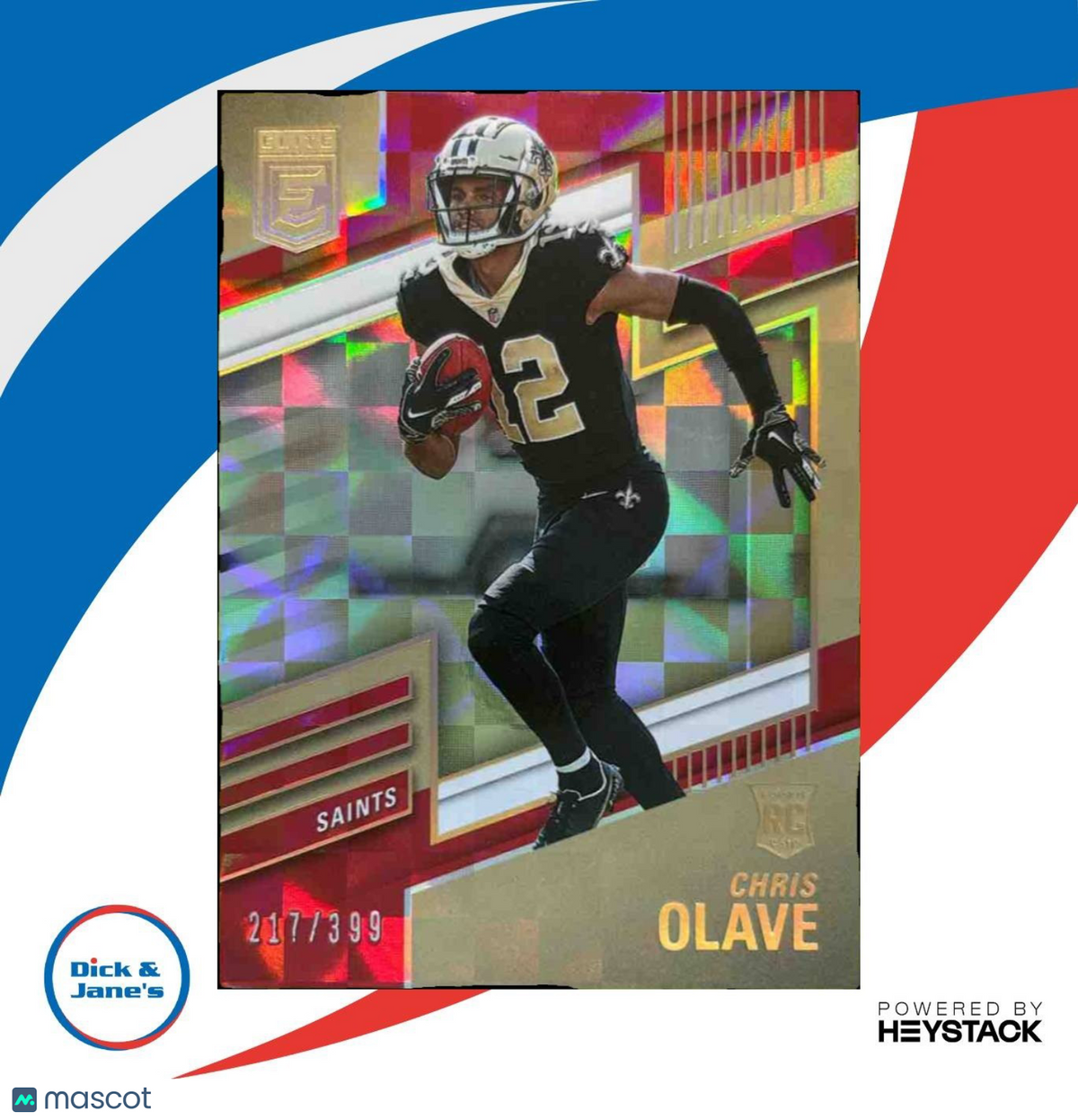 2022 Panini Donruss Elite Chris Olave Red 217/399 #122 RC New Orleans Saints
