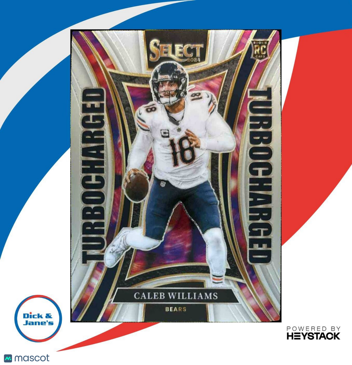 2024 Panini Select Caleb Williams Turbocharged #11 RC Chicago Bears