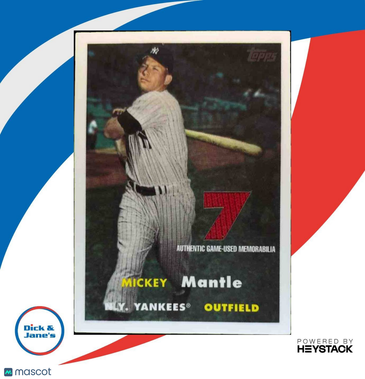 2007 Topps Mickey Mantle GAME USED Memorabilia #MMR-57 MEM New York Yankees