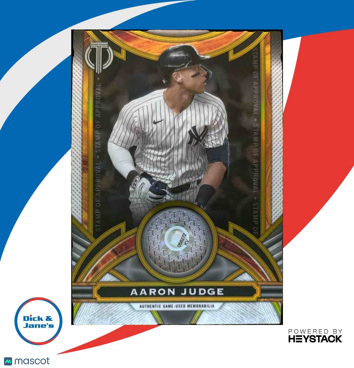 2024 Topps Tribute Aaron Judge Stamp of Approval Relics Gold /75 Yankees