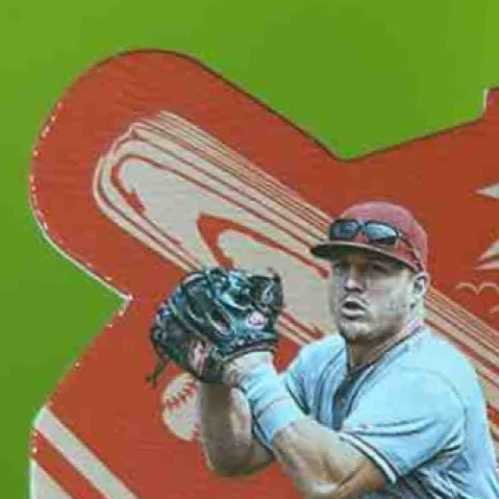 2019 Panini Leather & Lumber Mike Trout Holo Gold /10 Los Angeles Angels
