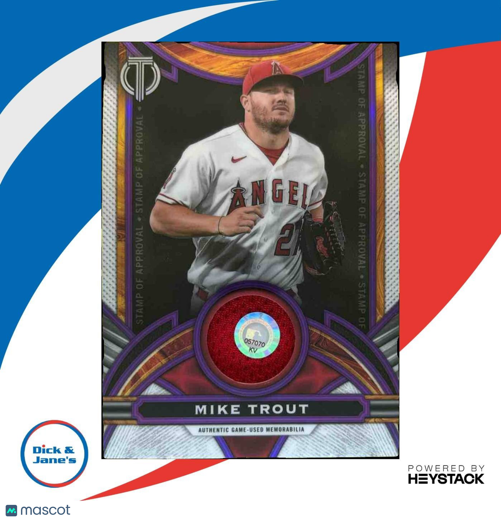 2023 Topps Tribute Mike Trout Stamp of Approval GAME USED Relics Purple 39/50