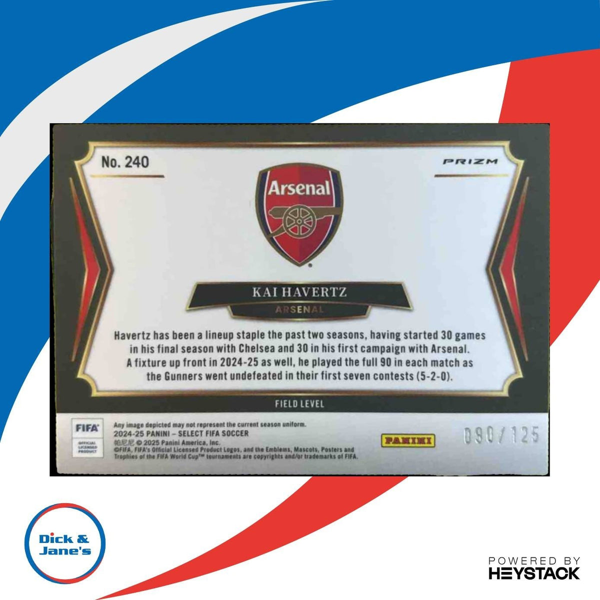 2024-25 Panini Select FIFA Kai Havertz Orange /125 #240 Arsenal