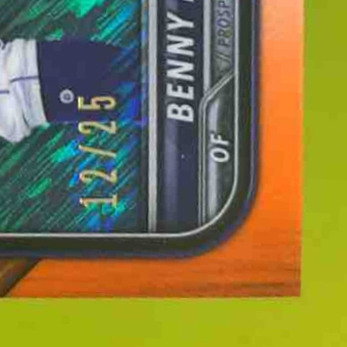 2022 Bowman Chrome Prospects Benny Montgomery Orange Shimmer /25 BCP-73 Rockies