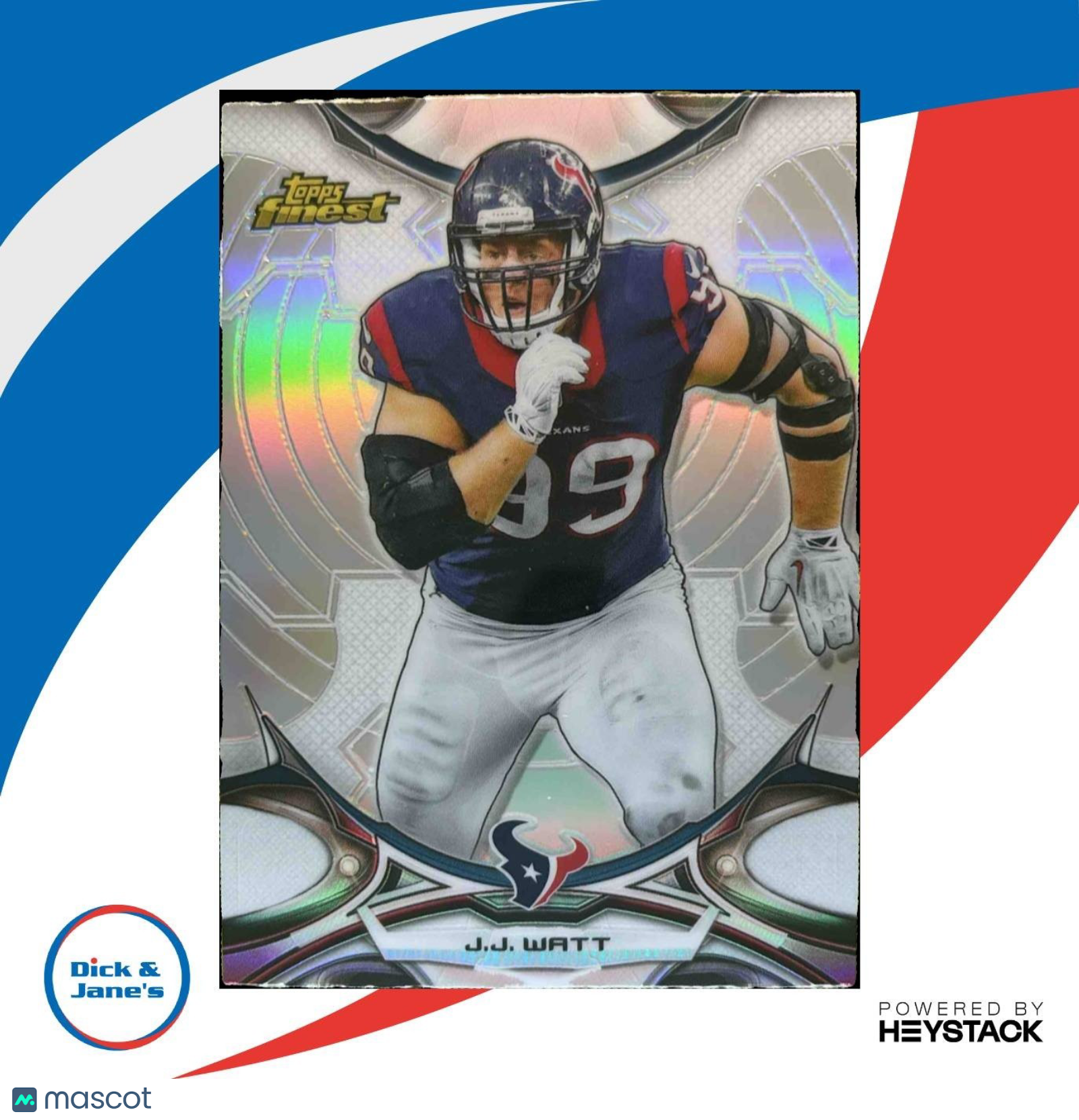 2015 Topps Finest J.J. Watt Refractor #115 Houston Texans