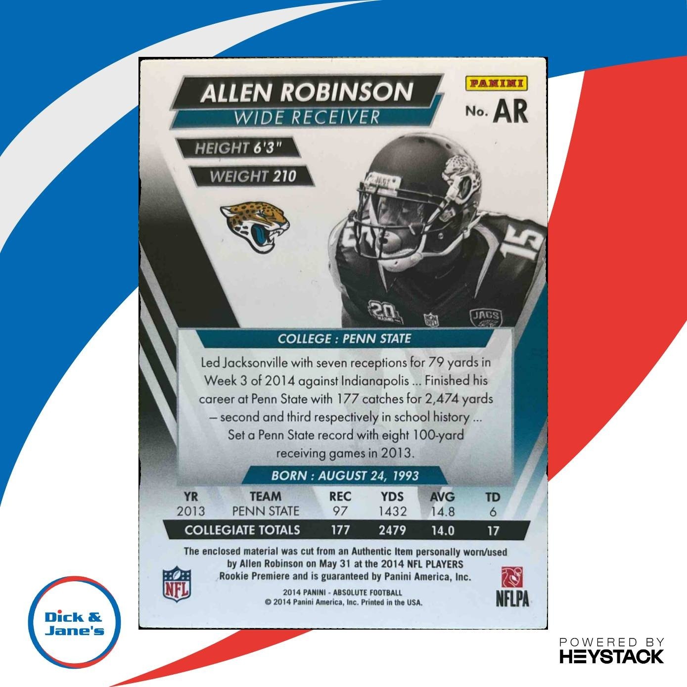 2014 Panini Absolute Allen Robinson Tools of the Trade Quad Patch /99 Jaguars