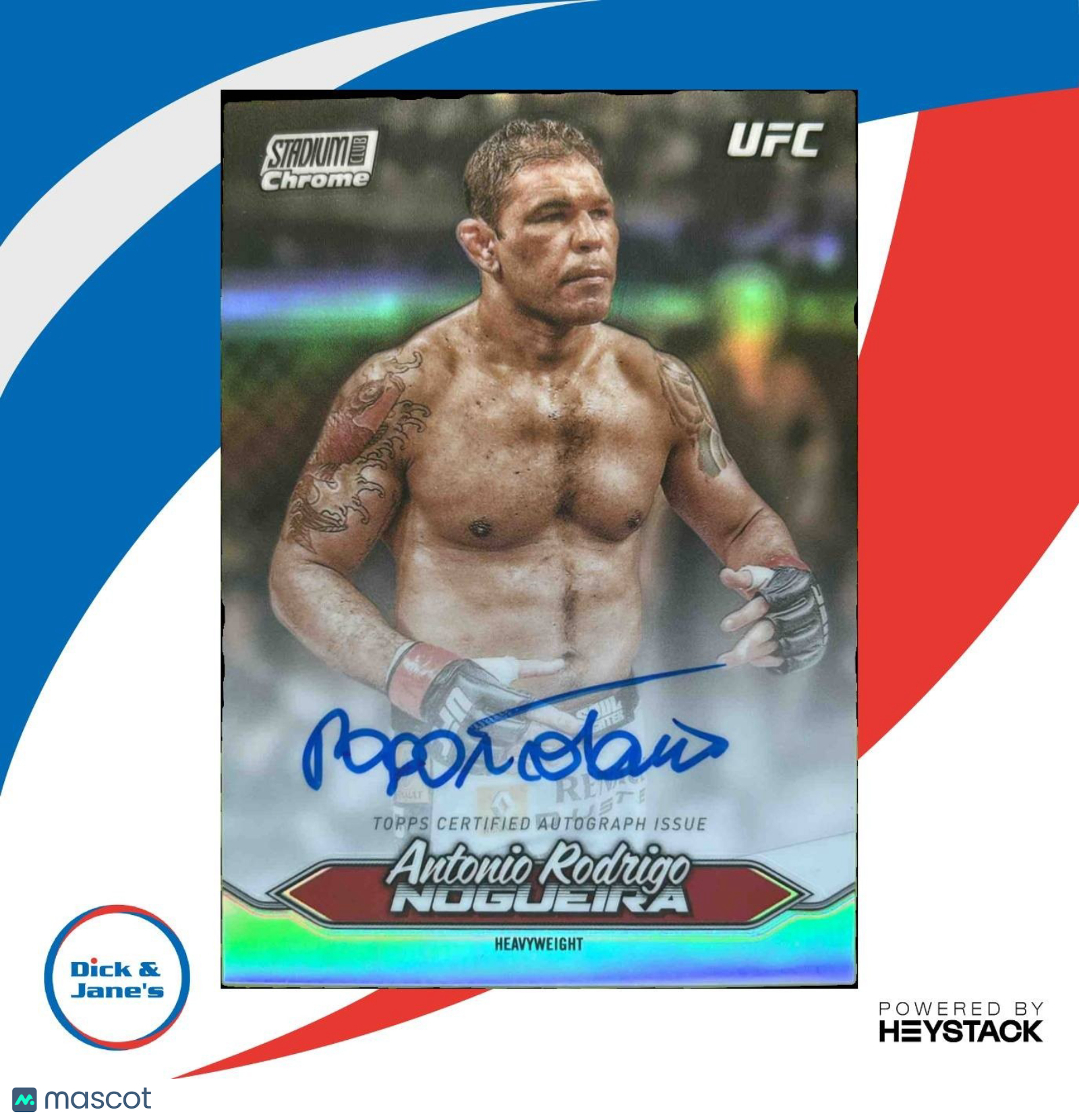 2025 Topps UFC Stadium Club Antonio Rodrigo Nogueira Chrome Auto REFRACTOR