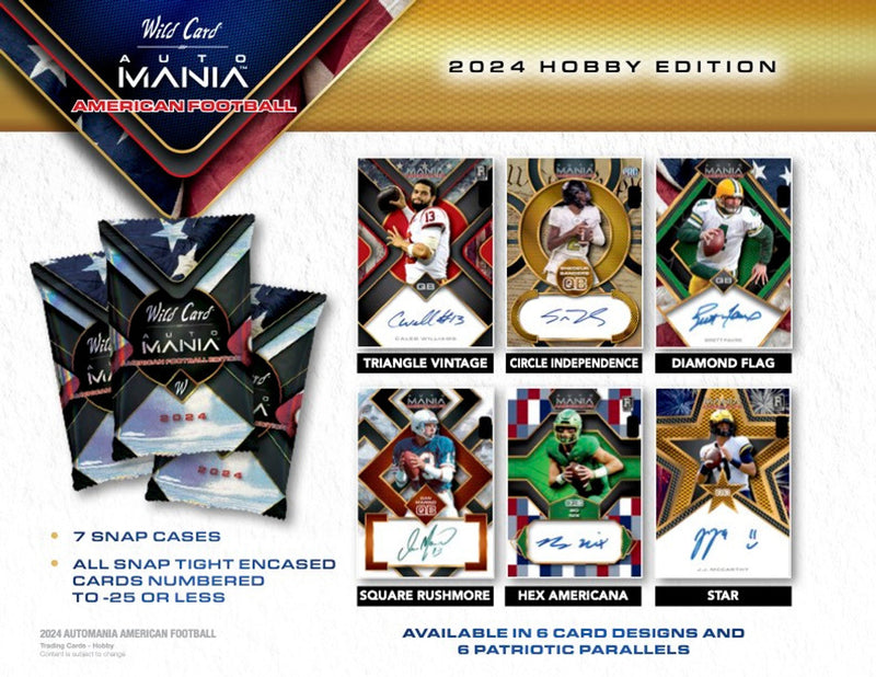 HOT PACK 1/1 from 2024 Wild Card Auto Mania American Football (Short Print Auto)