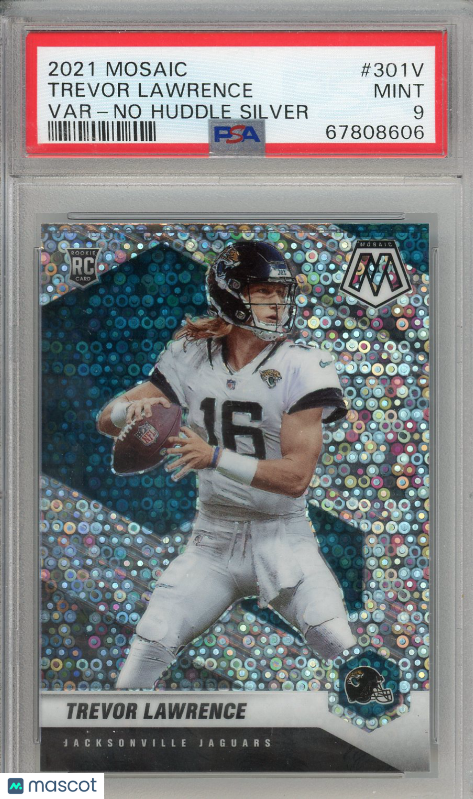 2021 Mosaic Trevor Lawrence Var No Huddle Silver Rookie #301V PSA 9 Jaguars