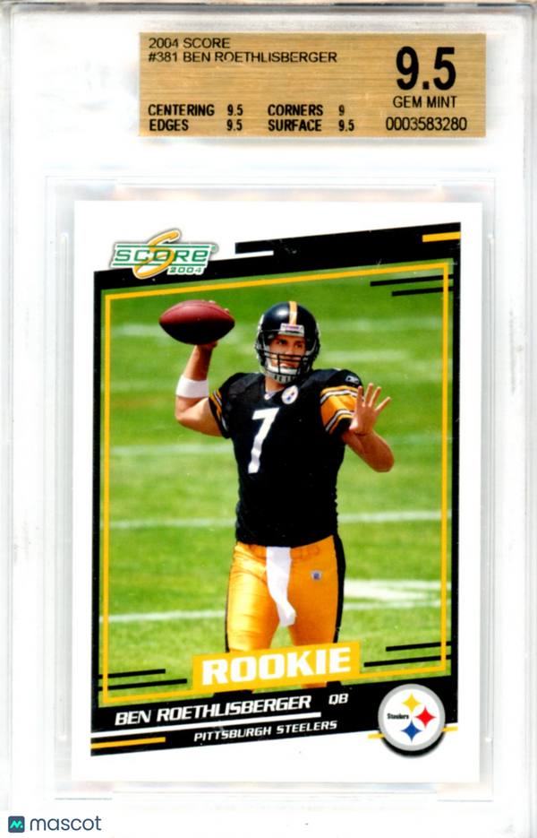 2004 Score Ben Roethlisberger #381 BGS 9.5