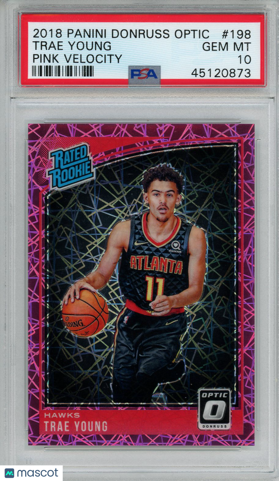 2018 Panini Donruss Optic Trae Young Pink Velocity #198 PSA 10