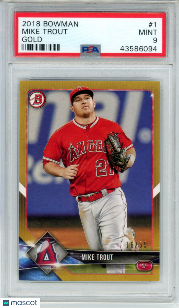 2018 Bowman Mike Trout #1 PSA 9 Baseball