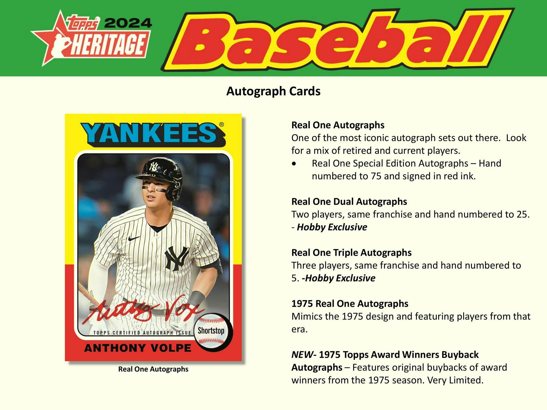 4 Pack Lot of 2024 Topps Heritage Baseball Hobby (4 Packs) - MLB hobby