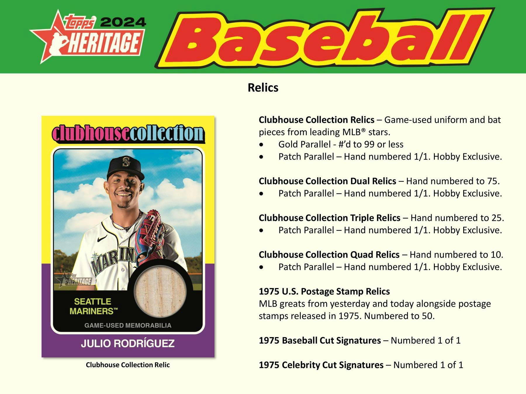 4 Pack Lot of 2024 Topps Heritage Baseball Hobby (4 Packs) - MLB hobby